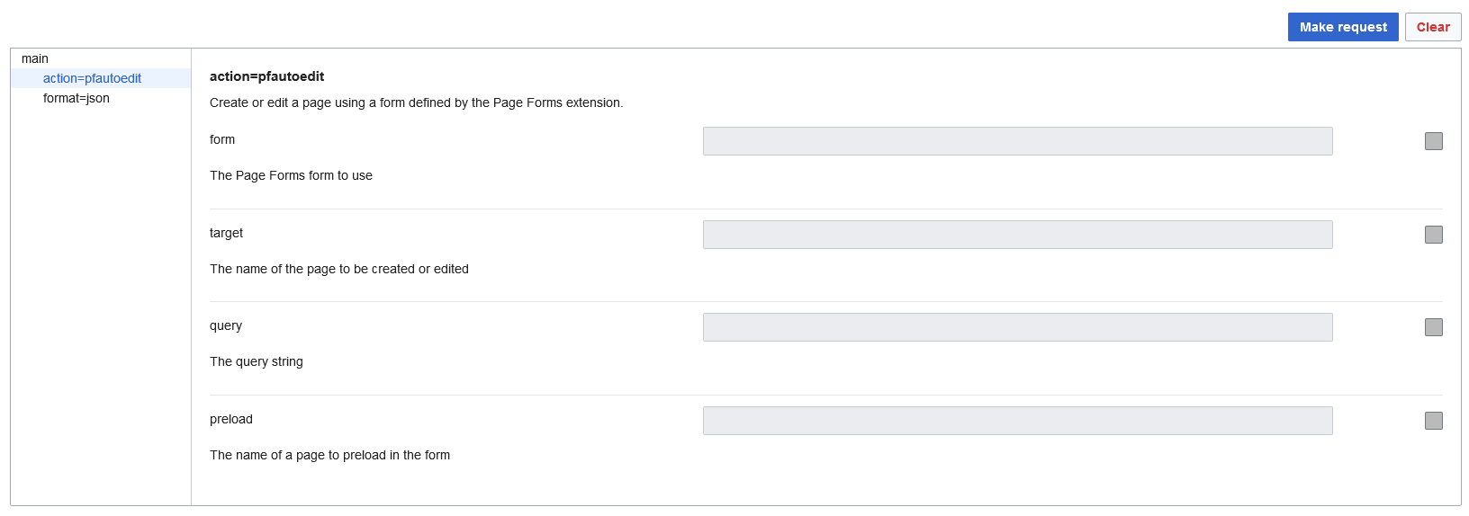 Screenshot of pfautoedit action tab