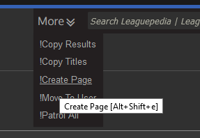 p-cactions with !Create Page