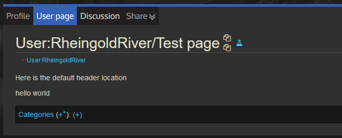 The default location of a header
